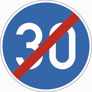 Mindestgeschwindigkeit aufgehoben - Verkehrszeichen 279